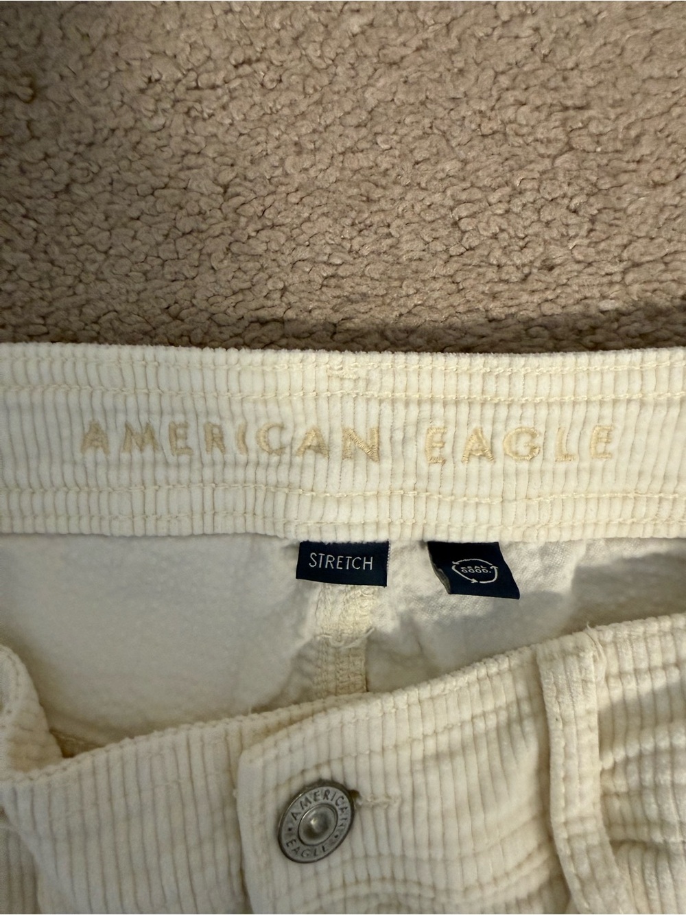American Eagle Outfitters Cream Corduroy Cargo Pants - Picture 4 of 8